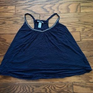 H&M | Navy Hi-Lo Flowy Tank